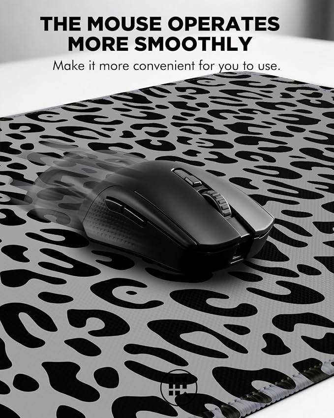 Mouse Pad, Desk Mat, 31.5x11.8in Large Mousepad, Leopard Print | Desk Pad with Stitched Edge & Rubber Non-Slip Bottom, Gaming Mouse Pad, Extended Mousepad for Home, Office