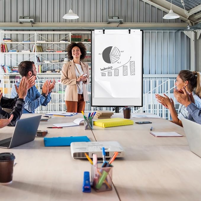 Mobile Whiteboard 40x26 Inches White Board Dry Erase Board on Wheels | Height Adjustable, Magnetic Surface, Dry Erase, With Stand, Ideal for Classroom, Office, School, Home, Homeschooling, Teacher