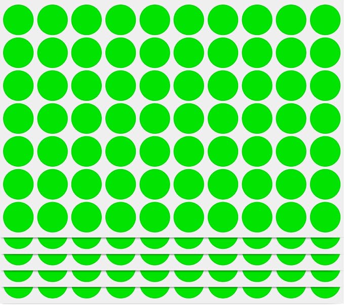PARLAIM 3/4 Inch Coding Circle Sticker Labels,Pack of 1050 Round Color Code Dot Labels Stickers for Home Office Marking,Organizing(Fluorescent Green)