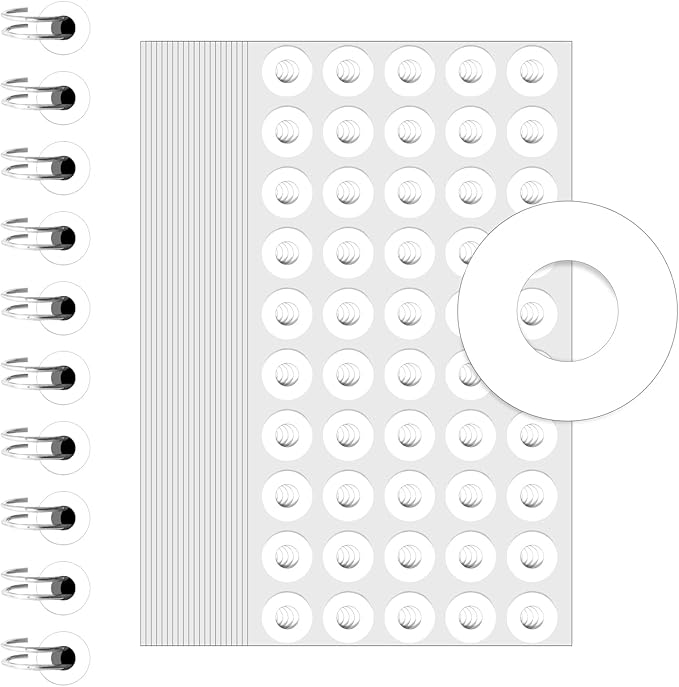4000 PCS Self-Adhesive Hole Reinforcement Stickers, 1/4" Diameter Hole Punch Reinforcement Stickers, Non-Printable Paper Hole Reinforcement Labels for Schools, Homes, and Offices