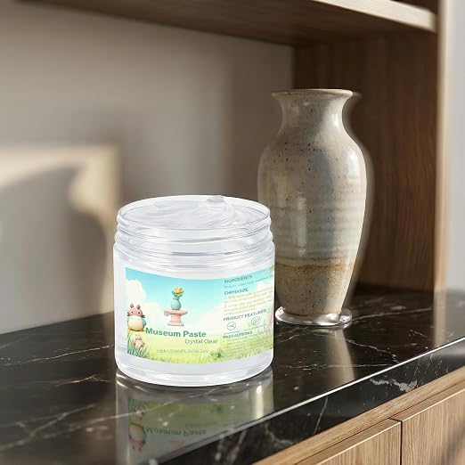 14 Oz Exhibits Gel for Museum, Removable Clear Museum Paste Putty &Wax, Reusable & No Residue, Fixed Collection Artifacts and Decorations to Prevent Vibration, Falling (Clear 2Pack Max)