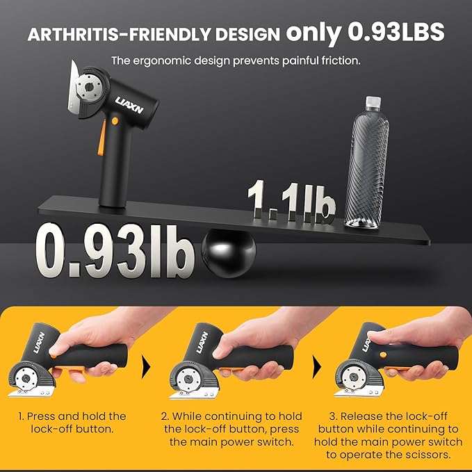 Cardboard Cutter 4000mAh 450RPM 3 Speeds Powerful Cordless Electric Scissors - Cardboard Box Cutter, Power Box Cutter, Rechargeable Electric Scissors for Cardboard Fabric Plastic Carpet Cutting Tool