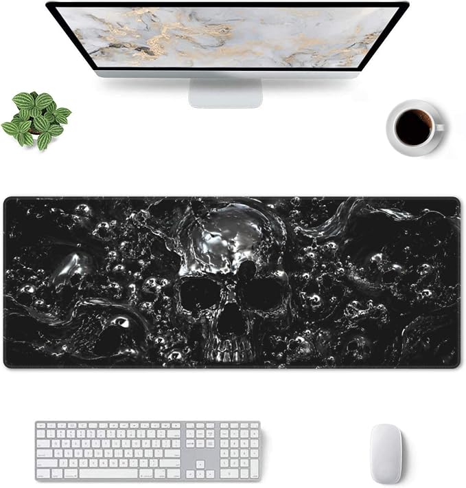 Skull Mouse Pad XL Large Mousepad Non Slip Rubber Base Desk Mat for Laptop Computer Gaming 31.5" X 12"