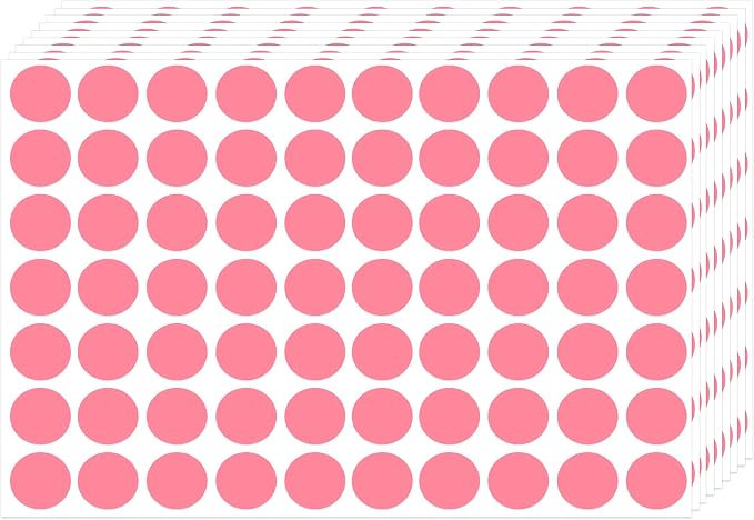 3500 Pieces Dot Stickers, 3/4 inch Black Coding Labels Circle, Circle Stickers, Price Stickers, Dot Stickers for Office Classroom Student（Pink）