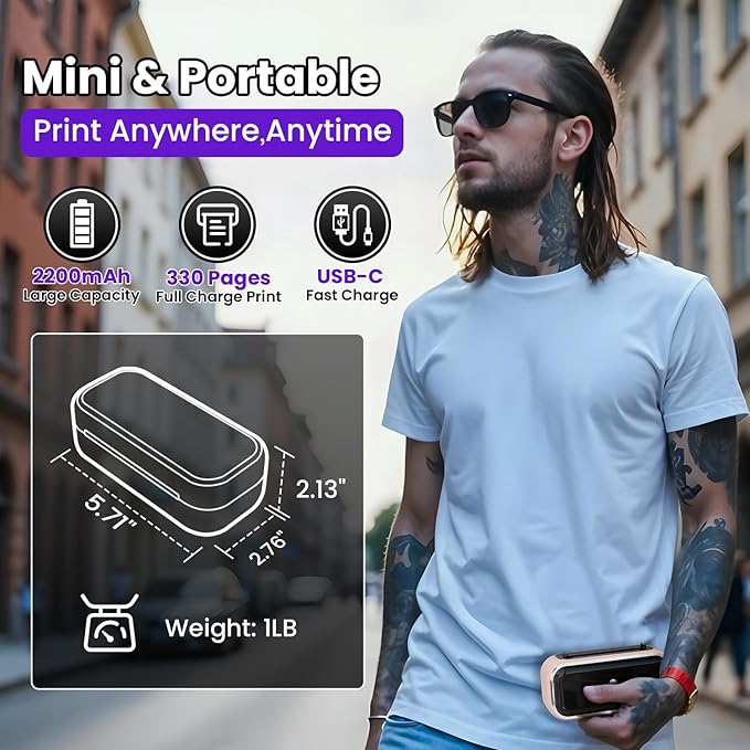 Phomemo TP31 Tattoo Stencil Printer, Mini Temporary Tattoo Maker with 30pcs Transfer Paper,Bluetooth Tattoo Machines Printers for Tattoo Beginners & Artists,DlY,Parties,Gifts,Pink