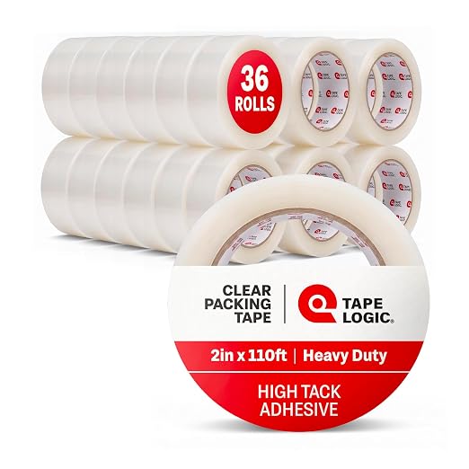 Tape Logic Packing Tape (36-Rolls), 2" x 110 yd - Heavy Duty Packaging Tape Refill for Shipping, Moving, Order Fulfillment, Acrylic 2.6 Mil
