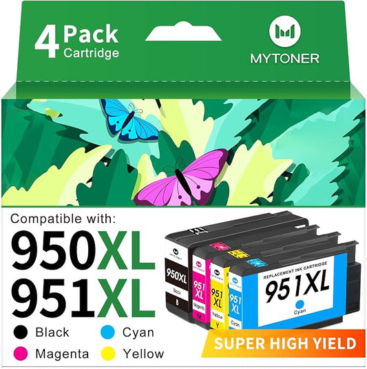 MYTONER 950XL 951XL Ink Cartridges Combo Pack Replacement for hp 950 951 | 950 951 Ink cartridges Combo Pack Work with HP OfficeJet Pro 8600 8615 8620 8100 8630 8660 8640 276DW 251DW Printer