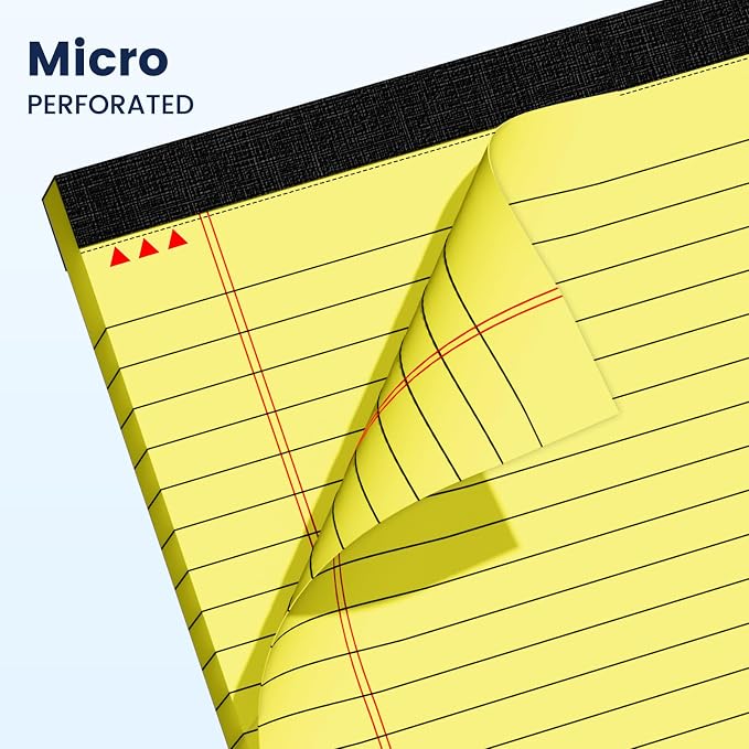 12pcs 5x8 Inch Yellow Note Pads Legal Pads, College Ruled Writing Legal Pads, 360 Sheets Total, Notepad for Students, Office & Home | Bulk Supply for Notes, Lists & Planning | Premium Quality Paper