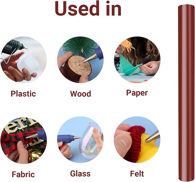 72 Pack Wine Red Hot Glue Sticks Bulk, 4" Long x 0.43" Dia Dent Repair Tool EVA Colored Hot Melt Adhesive for Car DIY Art Craft General Repairs