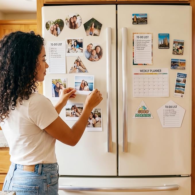 HTVRONT Printable Magnetic Sheets 8.5 x 11, Glossy 8Pcs for Inkjet Printers | Back to School Supplies, Flexible Magnetic Paper, Non-Adhesive Backing, for Photo Wall, Refrigerator, Classroom &Office Decor