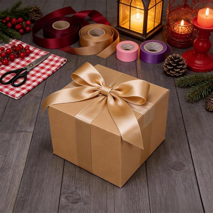 Rempry 25 Pack 8x8x6 Shipping Boxes Brown, Small Corrugated Cardboard Box for Mailing, Packaging Small Business, Kraft Mailer Gift Boxes