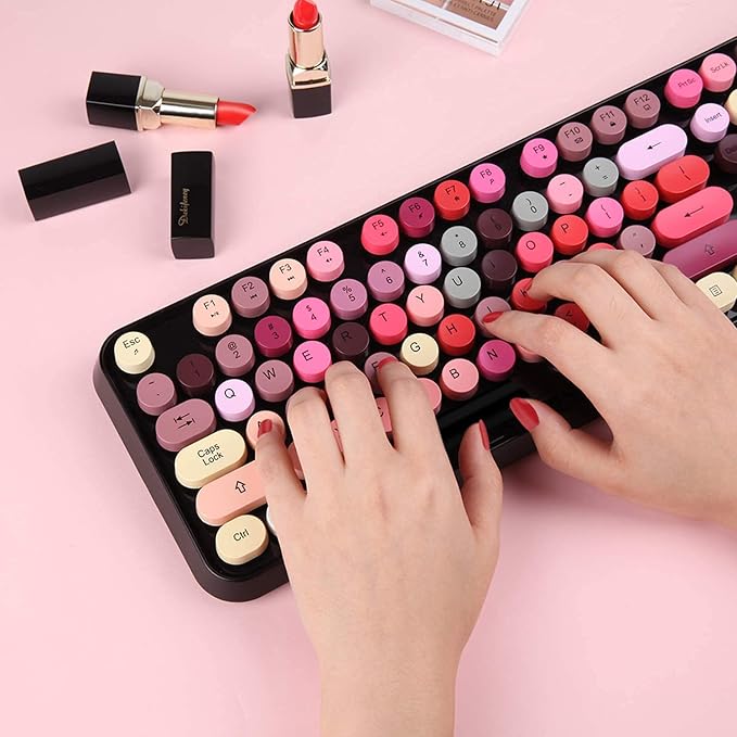 Keyboard and Mouse Sets, Wireless, Reliable 2.4 GHz Connectivity for PC,Laptop,Smart TV and More (Black Colorful)