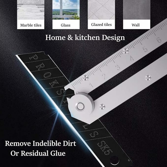 2PCS Stainless Steel Utility Knife,Multi-Functional Retractable Box Cutter with 10PCS Blades,Extended Glass Scraper,Razor Blade Scraper with Scale & Bottle Opener for Office,Home,Workshop