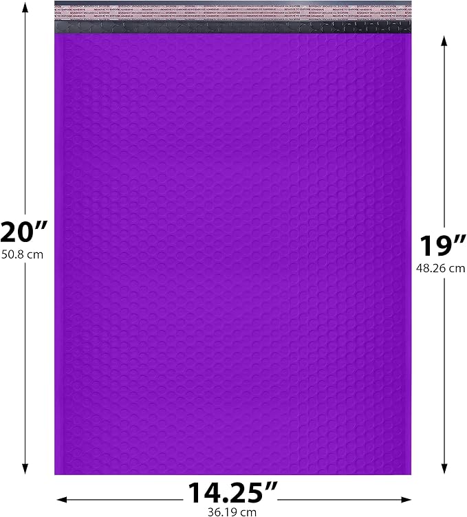 Purple Bubble Mailers 14.25x20, Poly Padded Envelopes #7, 100 Pack | Holds Clothing & Bulk Items, Self-Seal Closure, Cushioned Protection, Water-Resistant Poly, Bulk Pack