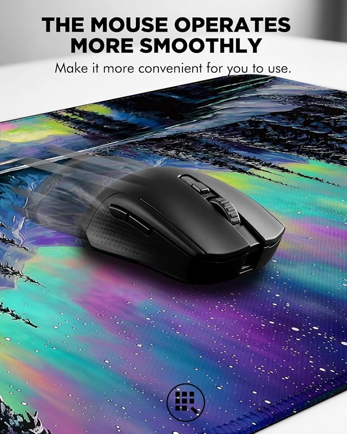Mouse Pad, Desk Mat, 31.5x11.8in Large Mousepad, Aurora | Desk Pad with Stitched Edge & Rubber Non-Slip Bottom, Gaming Mouse Pad, Extended Mousepad for Home, Office
