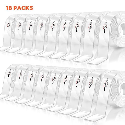 180FT Double Sided Tape Heavy Duty, 1.18" x 120" Strong Nano Double Stick Tape, Removable, Washable, Reusable Adhesive Tapes for Wall, Clear Multipurpose Adhesive Mounting Tape (180FT)