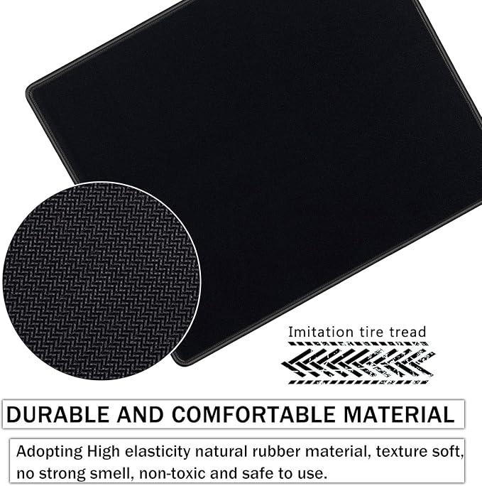 SaiTech IT 5 Pack 220x180x2mm Speed Type Gaming Mousepad, Black | Non-Slip Rubber Base, Desk Mat Keyboard Pad, For Mouse Use, Office PC & Home