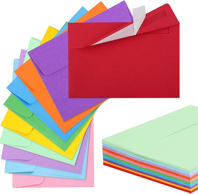 70 Pack Colored Envelopes, 4.375x5.75" Envelopes, Card Envelopes A2 Envelopes Envelopes for Invitations, Printable Invitation Envelopes for Weddings, Invitations, Postcards, Greeting Cards