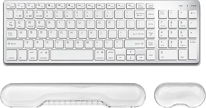 Mouse Pad with Wrist Rest, Soft Cloud Gel Keyboard Mouse Pad Set with Hand Wrist Support, Cute Non Slip Office Desk Accessories for Comfort/Pain Relief/Computer/Laptop (Clear Cave)