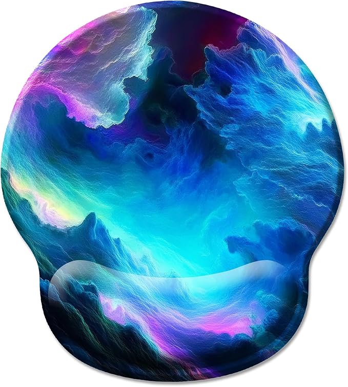 Hancynir Galaxy Ergonomic Gel Mouse Pad with Wrist Support Offce Desk Decor | Cute Mouse Pads Wrist Rest, Comfortable Computer Mousepad, Non-slip PU Base, for Gaming Laptop Work Home Accessories Supplies