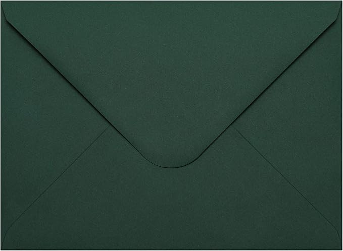 50 Packs of A7 Envelopes for Invitation, Green 5x7 Envelopes with V Flap, Great for Graduation, Invitation, Baby Shower, Wedding and RSVP Cards (Green)