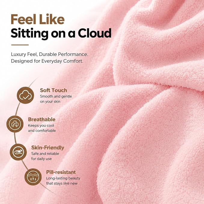 Big and Tall Office Chair with Footrest & Flip Armrests | Teddy Fleece Ergonomic Desk Chair, for Pets & Cross-Legged Sitting, Wide Seat Reclining Executive Computer Chair, Pink