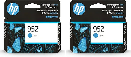 HP 952 Cyan Ink Cartridge | Works OfficeJet 8702,OfficeJet Pro 7720,7740,8210,8710,8720,8730,8740 Series | Eligible for Instant Ink-| L0S49AN,(Pack of 2)