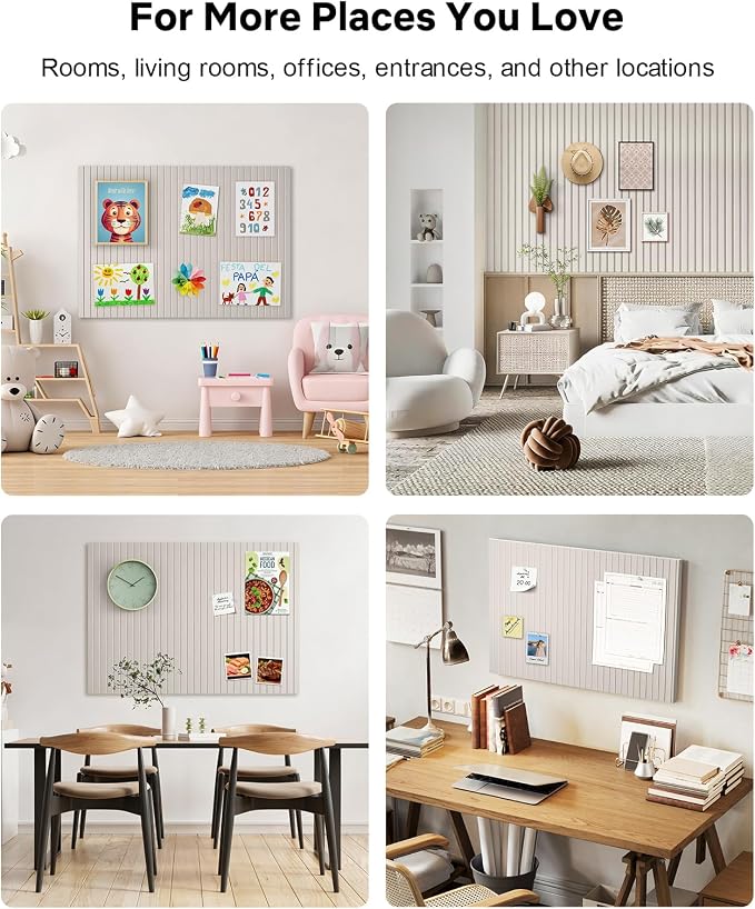 48" x 36" Large Cork Bulletin Board Tiles, Peel and Stick Felt Wall Panels for Vision, Message Center, Picture and Prayer Board for Office, Dorm, Room and Desk Decor(Oatmeal)