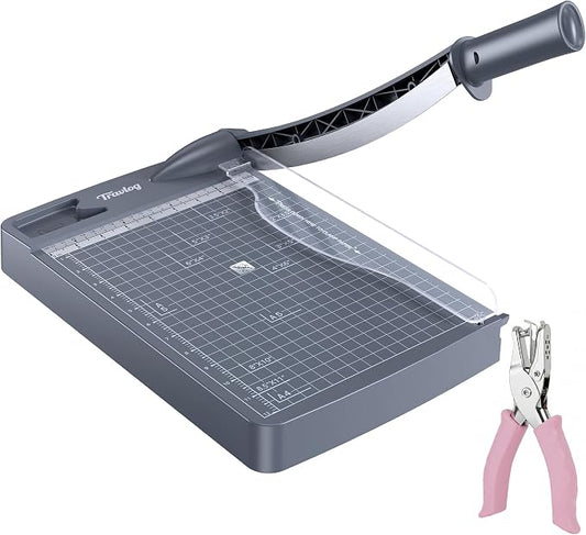 12 Inch Guillotine Paper Cutter, 12 Sheet Heavy-Duty Paper Trimmer | Precision Inch &CM Scale, Safety Blade Lock, Paper, Cardstock & Photo Trimming, Scrapbooking Craft, Home, Office & Studio Use