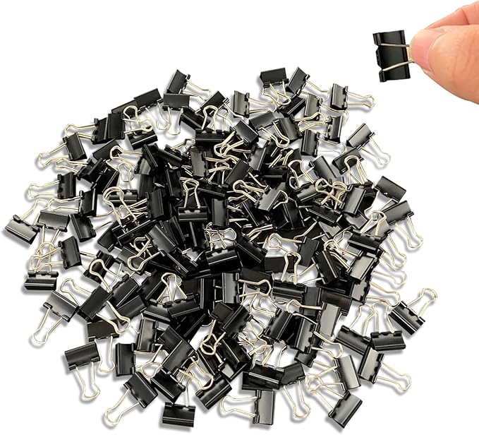 240Pcs Mini Binder Clips, 5/8 inch(15mm), Paper Clamps Small Size for Office Supplies, Black