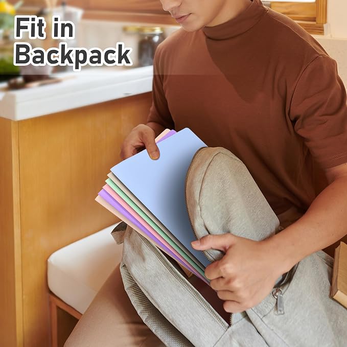 Timart Folders with Pockets, 2 Pocket Folders Pastel-6 Pack | Heavy Duty Plastic, Fit Letter Size Paper, Water and Tear-resistant, Colored Folders for School Office Home Bussiness