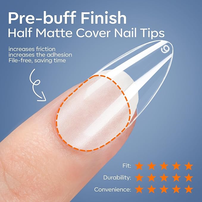 modelones X Nail Gel Kit Kit Medium Almond, 9-in-One Nail Glue with Portable U V Lamp 216Pcs 12Sizes Pre-Etched Press ons Fake Acrylic Extension Kit DIY Salon Gift for Women