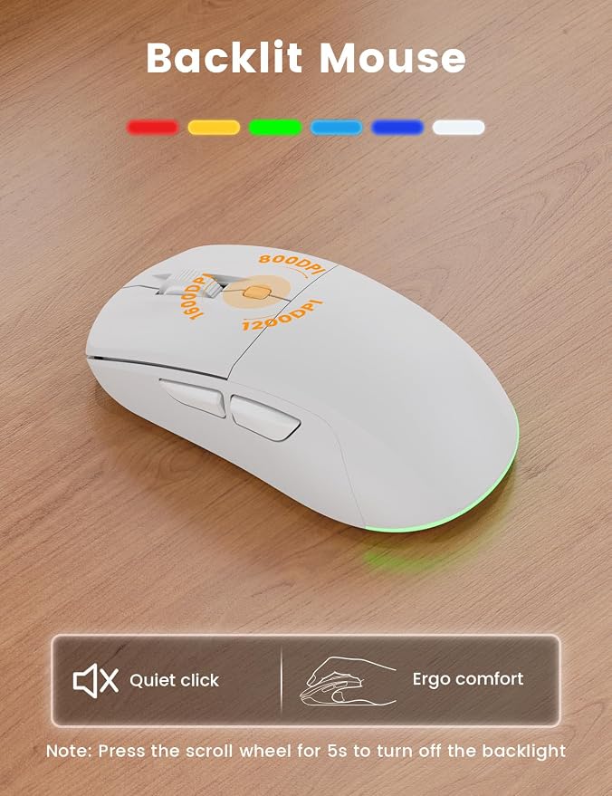 Trueque Wireless Keyboard and Mouse Combo, 4000mAh Battery, Wrist Rest | Rechargeable, 15 Backlit Effects, Full Size, Phone Holder, Quiet Typing, 2.4GHz Wireless, USB-A & C Connectivity for Windows