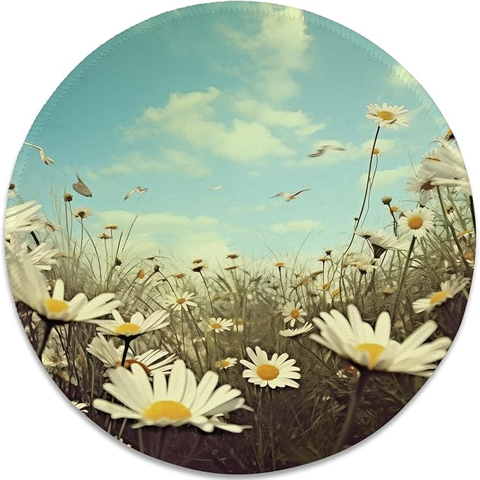 Serenity in Spring Daisies Mouse Pad - A Breath of Fresh Air for Your Desk, Stitched Edges Non-Slip Rubber Base Mouse Pads for Computers Laptop