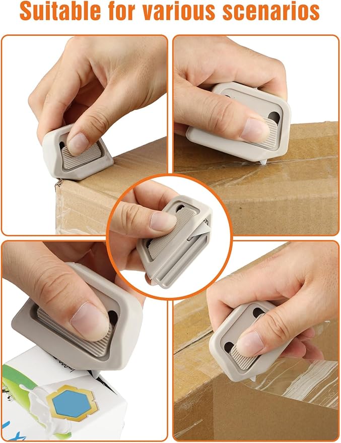 2 PACK Auto-Retractable Mini Box Cutter, Ceramic Blade, Magnetic Attachment, Keychain Box Opener, Specifically Designed for Opening Express Delivery Boxes
