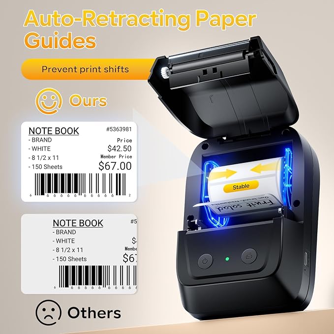 Memoking Label Maker Machine with Tape A42,Address Barcode Label Printer with 2000 Icons & 300 Fonts,Bluetooth Portable Thermal Printer for Small Business,Home,School,Logo,Clothing,Mailing,Bakery