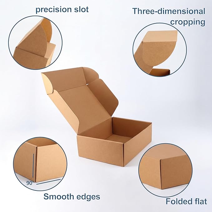 PHAREGE 12x9x4 Inch Shipping Boxes 15 Pack Brown, Tab Lock Tuck Top Mailer Boxes for Packaging Small Business, Cardboard Gift Boxes for Wrapping Mailing Present