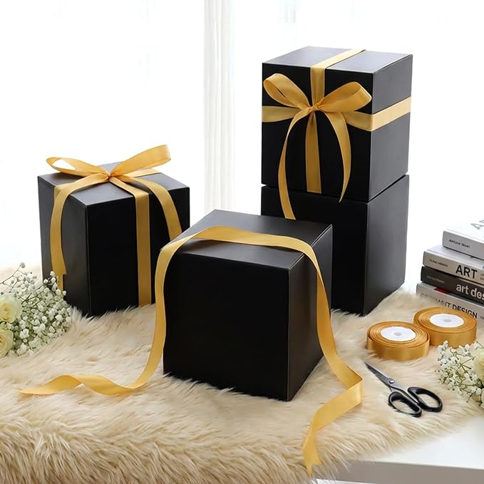 6x6x6 Black Shipping Boxes, 30 Pack Small Mailer & Packaging Boxes for Small Business, Heavy Duty Corrugated Cardboard, Perfect for Mailing & Shipping