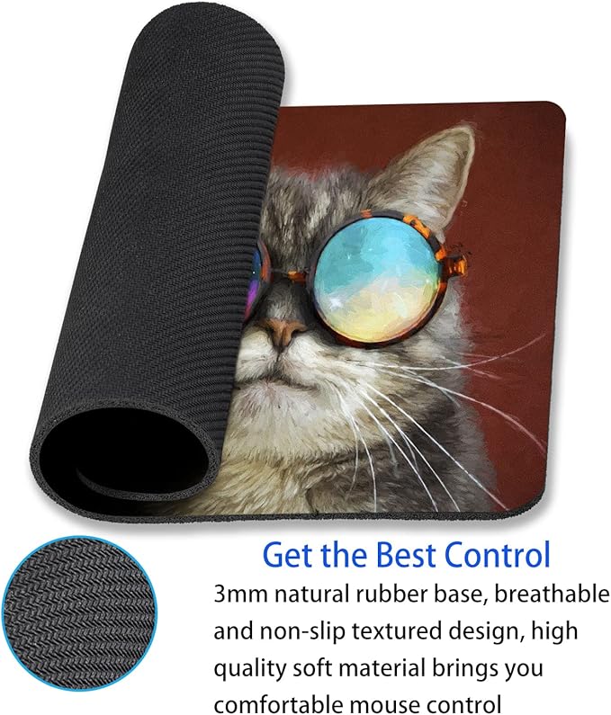 Cat Mouse Pad with Personalized Design Computer Laptop Non-Slip Rubber Mouse Pad 9.5x7.9 Inch