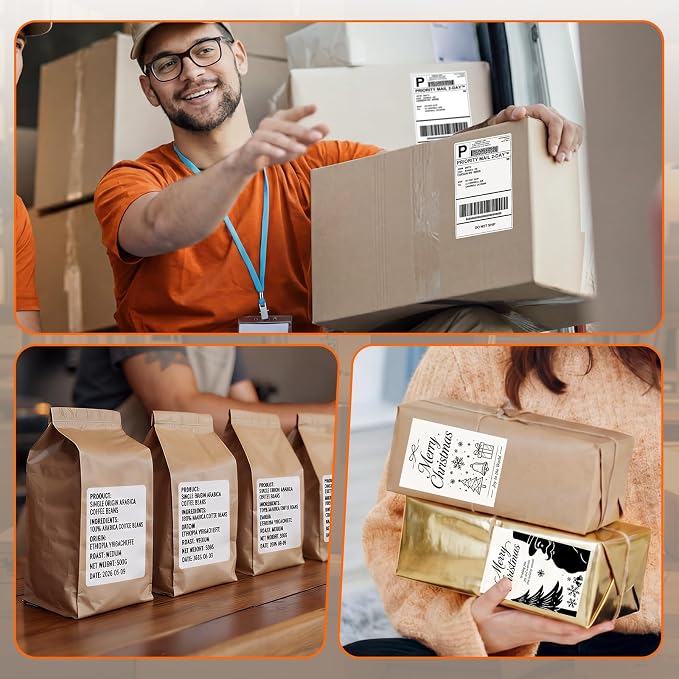 Phomemo 4x6 Thermal Shipping Labels 250 PCS Fanfold Labels for Address Mail | Compatible with JADENS/NULLTONEX/Nelko/KNAON/Phomemo/Rollo/MUNBYN/Omezizy/Rongta and Other 4x6 Label Printers, No BPA and BPS