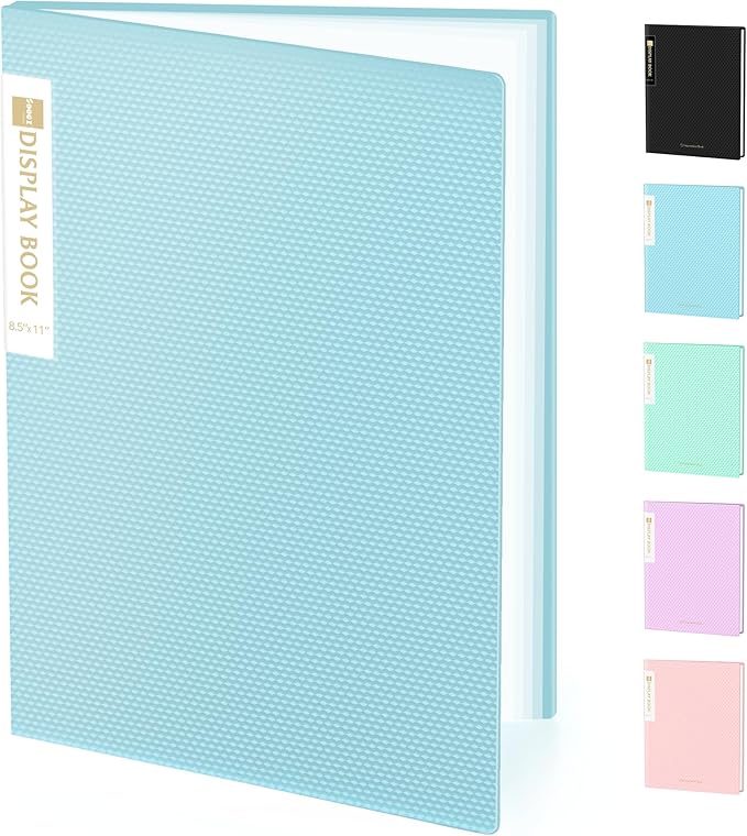 Sooez Binder with Plastic Sleeves 18-Pocket, Displays 36 Pages, 8.5x11 Presentation Folders with Clear Sheet Protectors, Art Portfolio Binder for Certificate & Office Project, Document Organizer