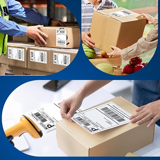 L LIKED 6600 Direct Thermal Labels 4" x 6", Replacement for DYMO 1744907 | 220 Labels/Roll, BPA Free, Perforations, Strong Adhesive, Compatible with Rollo, DYMO 4XL 1744907& Zebra Desktop Printers