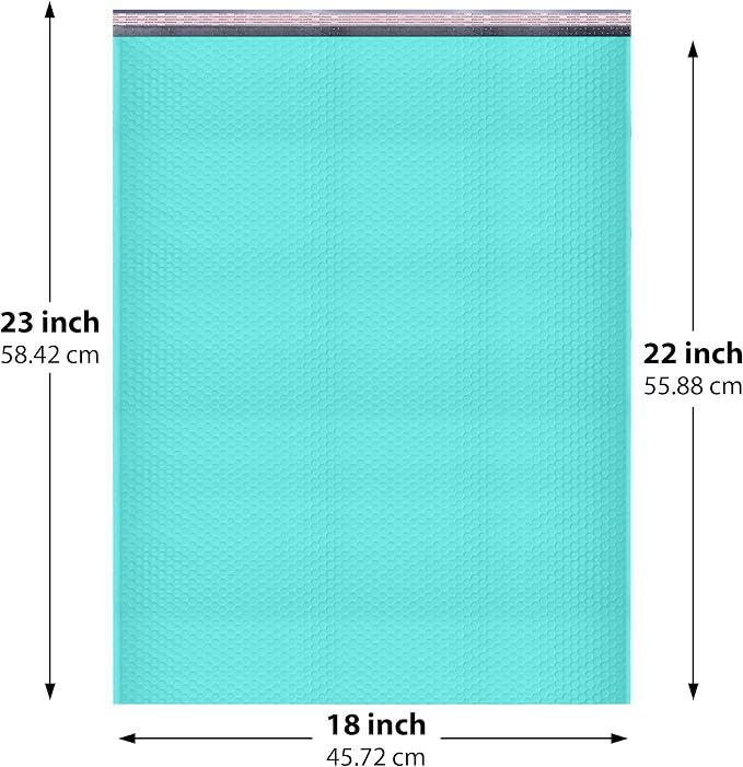 Teal Bubble Mailers 18x23, Poly Padded Envelopes #9, 50 Pack | Holds Clothing & Bulk Items, Self-Seal Closure, Cushioned Protection, Water-Resistant Poly, Size #9