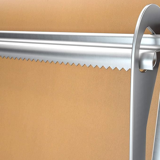HFS(R) Kraft Butcher Paper Roll Holder Dispenser Cutter 18" Carbon Steel Wall Mounted or Table Top with Cutter Bar Ideal for Cafe Artist Studio Office