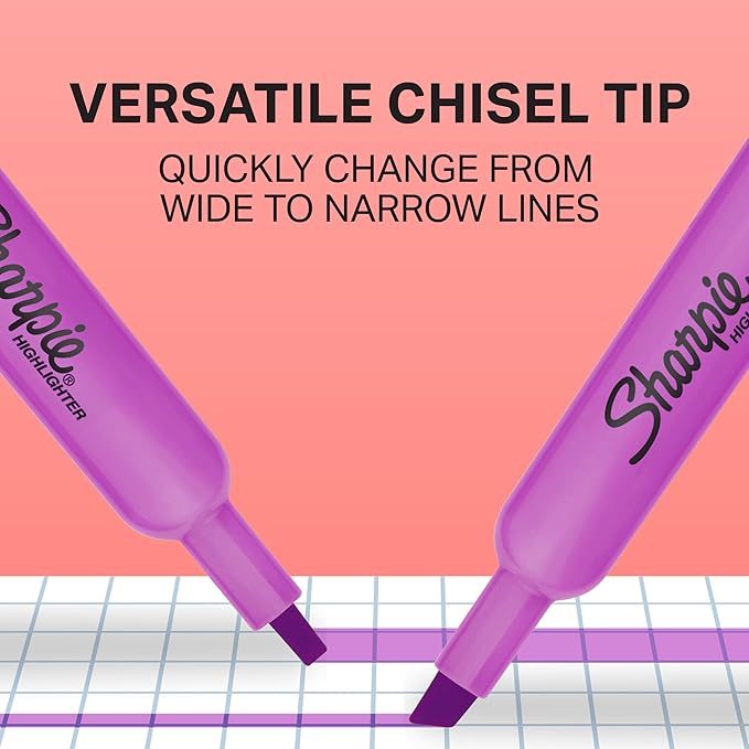 Sharpie Tank Highlighters, Chisel Tip, 12 Assorted Fashion Colors, Value Pack, 36 Count - For Studying, Note-Taking, School, College, Office, Student & Teacher Supplies