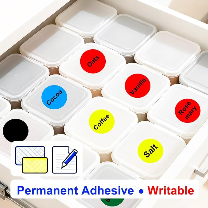 1000 Pcs Round Stickers 1 Inch Color Circle Dot Stickers Small Code Labels for Office Shop Yard Sale Home Classroom Marking (Yellow, 1 inch)