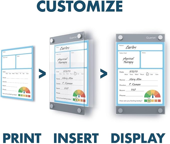 Quartet Glass Whiteboard, Magnetic Dry Erase Board, 11" x 17", with Customizable Templates, White Dry Erase Surface, Infinity (GI1117)