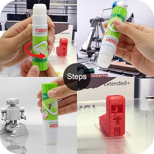 3D Printer Glue Sticks, FENGWANGLI 3D Printing Adhesive for Hot Bed Warping, PVP Solid 3D Print Gloop for Filament PLA Glass ABS PETG PC PA TPU(Pack of 4)