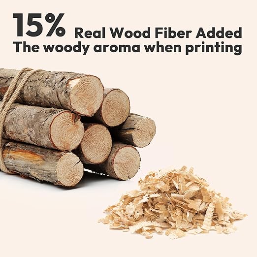 AMOLEN Wood PLA Filament Bundle 3D Printer Filament Wood Sets,Dark Walnut/White Oak/Cherrywood/Green Sandalwood Natural Color 3D Printing Filament PLA Filament 1.75mm, 200g*4 Spools