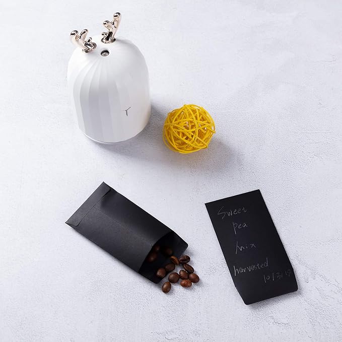 200 Pack Small Coin Envelopes Kraft Paper Seed Envelopes Mini Parts Small Items Stamps Storage Packets Envelopes Self-Adhesive for Garden, Office or Wedding Gift, (2 1/4 x 3 1/2 Inch, Black)